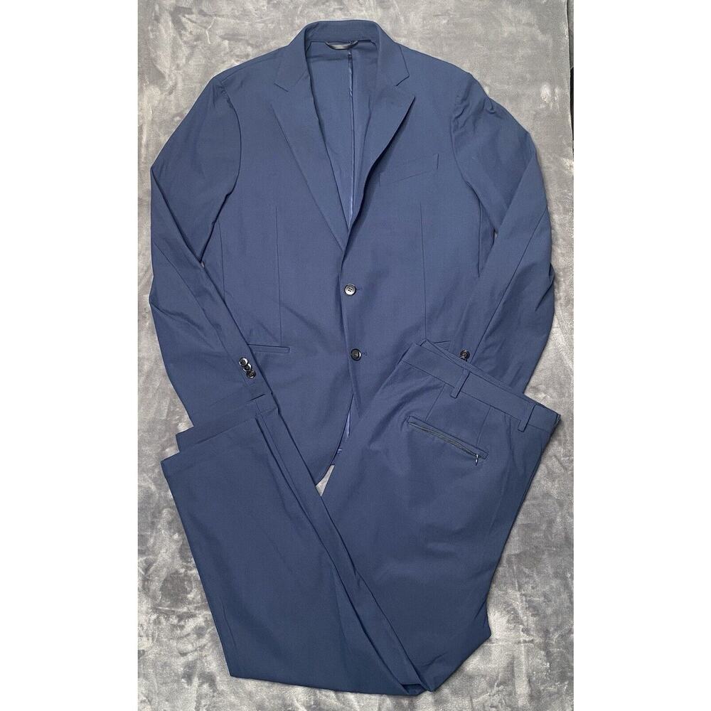 Sene Soho Flex Tech Jacket and Pants 2-Piece Custom Suit Men's 38 Pants 42 Blue